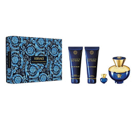 Versace Dylan Blue Pour Femme zestaw woda perfumowana spray 100ml + żel pod prysznic 100ml + balsam do ciała 100ml + miniatura wody perfumowanej 5ml