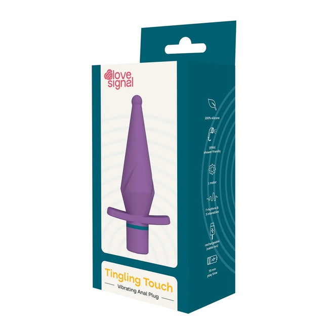 Dream Toys Love Signal Tingling Touch wibrujący korek analny Purple