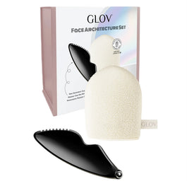 Glov Face Architecture zestaw nowoczesny masażer Gua Sha + rękawiczka do demakijażu i oczyszczania