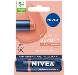 Nivea Caring Beauty pielęgnująca pomadka do ust 3w1 Nude 4.8g