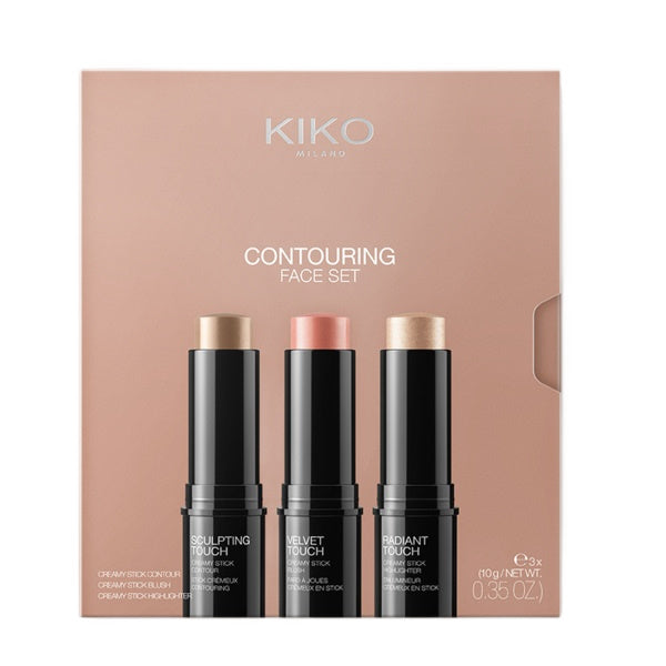 KIKO Milano Contouring Face Set zestaw sztyft do konturowania 10g + róż w sztyfcie 10g + rozświetlacz w sztyfcie 10g
