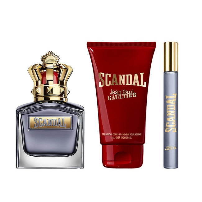 Jean Paul Gaultier Scandal Pour Homme zestaw woda toaletowa spray 100ml + woda toaletowa spray 10ml + żel pod prysznic 75ml