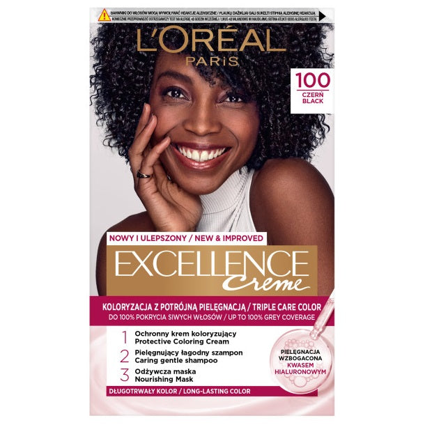 L'Oreal Paris Excellence Creme farba do włosów 100 Czerń