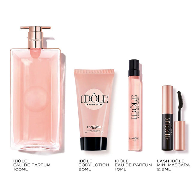 Lancome Idole zestaw woda perfumowana spray 100ml + balsam do ciała 50ml + woda perfumowana spray 10ml + mini tusz do rzęs 2ml