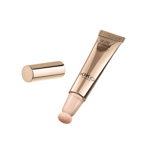 KIKO Milano Glow Fusion Gleam Dream Highlighter rozświetlacz do twarzy w płynie z aplikatorem gąbkowym 14ml