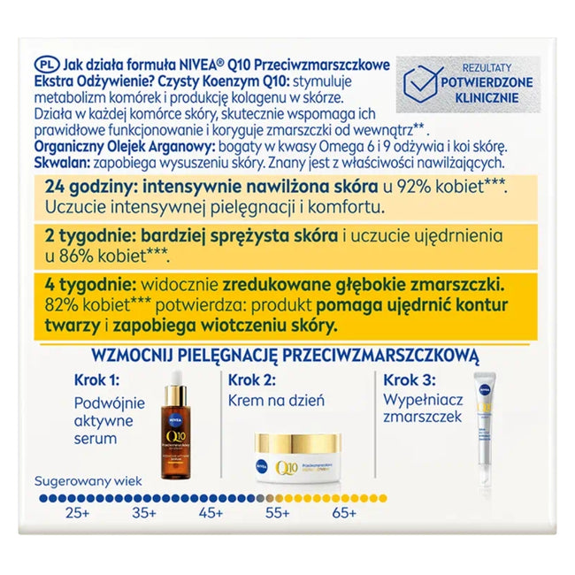 Nivea Q10 Ekstra Odżywienie przeciwzmarszczkowy krem na dzień SPF15 50ml