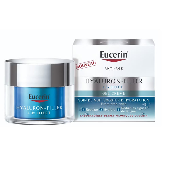 Eucerin Hyaluron-Filler + 3x Effect nawilżający krem-żel na noc 50ml