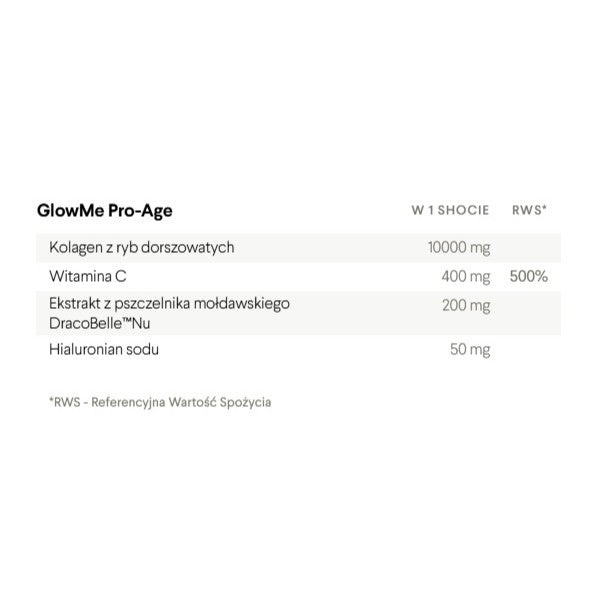 HealthLabs GlowMe Pro-Age kolagenowe shoty dla skóry dojrzałej 15szt