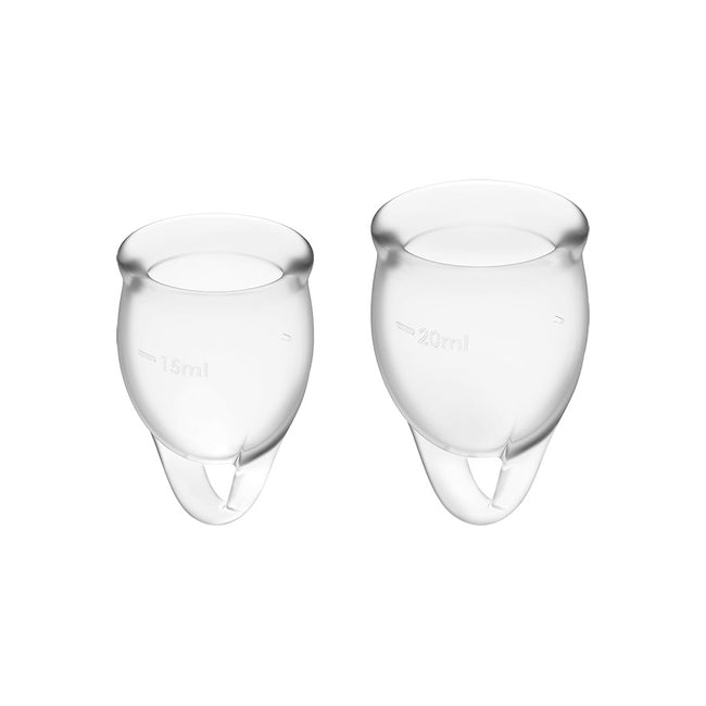 Satisfyer Feel Confident Menstrual Cup zestaw kubeczków menstruacyjnych 15ml + 20ml Transparent
