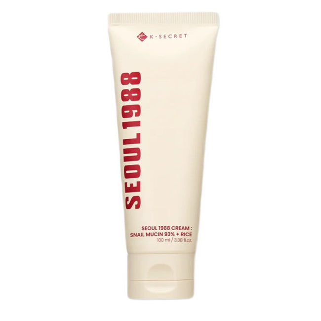 K-SECRET Seoul 1988 Snail Mucin 93% Cream łagodzący krem do twarzy z filtratem ze śluzu ślimaka i ryżem 100ml