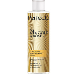 Perfecta 24K Gold & Rose Oil luksusowy nawilżający tonik do twarzy 200ml