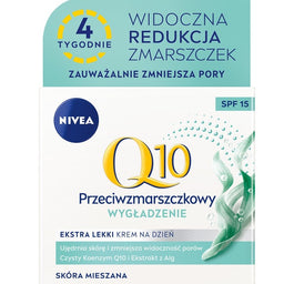 Nivea Q10 Wygładzenie przeciwzmarszczkowy ekstra lekki krem na dzień SPF15 50ml