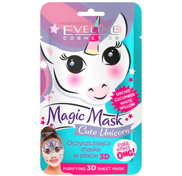 Eveline Cosmetics Magic Mask Cute Unicorn oczyszczająca maska w płachcie 3D