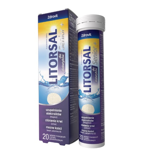 Zdrovit Litorsal Senior+ dla diabetyków suplement diety 20 tabletek musujących