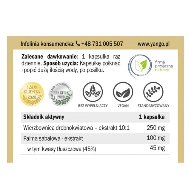 Yango Wierzbownica dla mężczyzn suplement diety 90 kapsułek