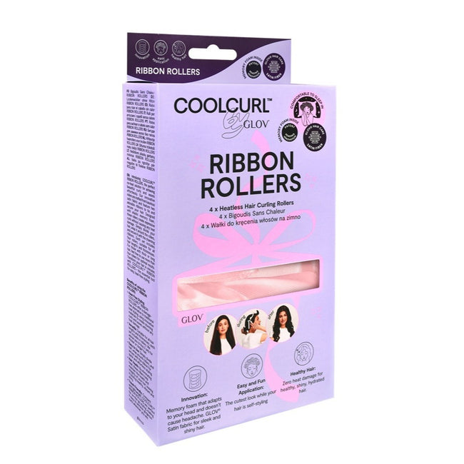 Glov CoolCurl  Ribbon Rollers wałki do kręcenia włosów na zimno Pink 4szt