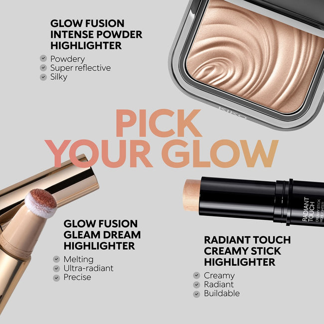 KIKO Milano Glow Fusion Gleam Dream Highlighter rozświetlacz do twarzy w płynie z aplikatorem gąbkowym 14ml