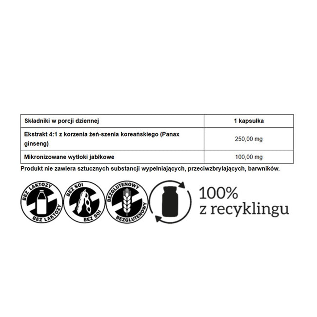 Pharmovit Żeń-szeń koreański 250mg suplement diety 90 kapsułek