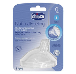 Chicco NaturalFeeling smoczek silikonowy na butelkę przepływ wolny 0m+ 1szt
