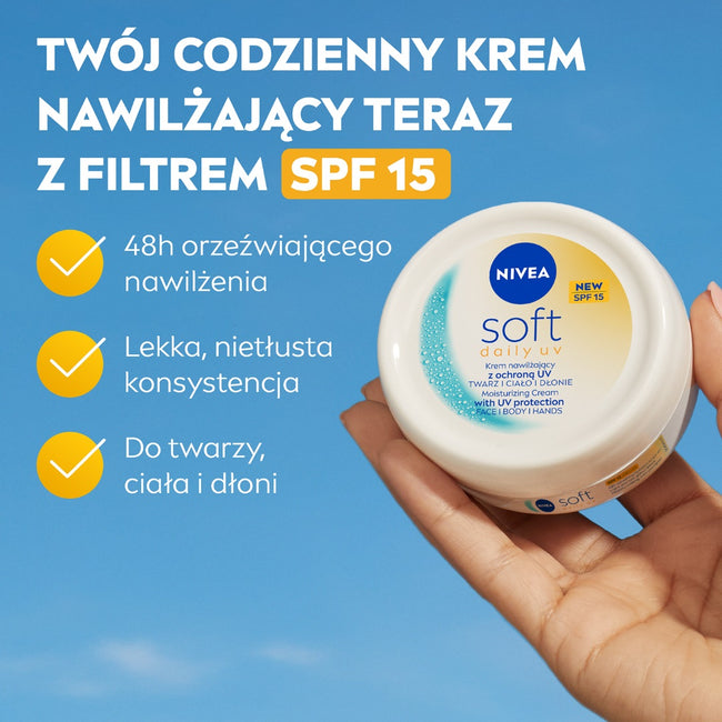 Nivea Soft Daily UV krem intensywnie nawilżający SPF15 200ml