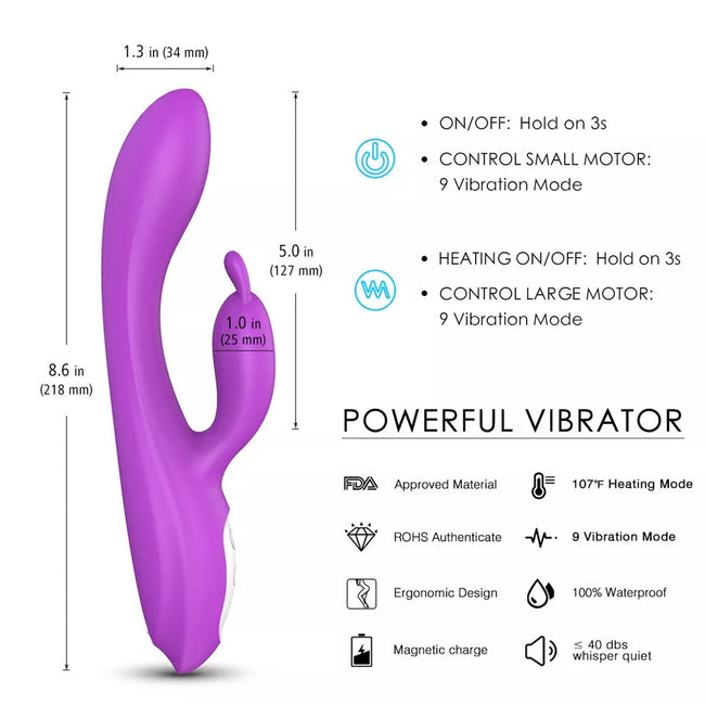 S-HANDE Naughty wibrator podgrzewany z 9 trybami wibracji Purple