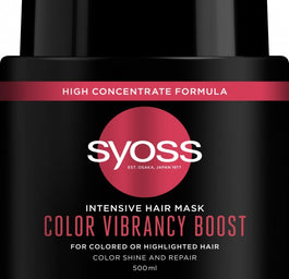 Syoss Color Vibrancy Boost intensywnie regenerująca maska do włosów farbowanych i rozjaśnianych 500ml