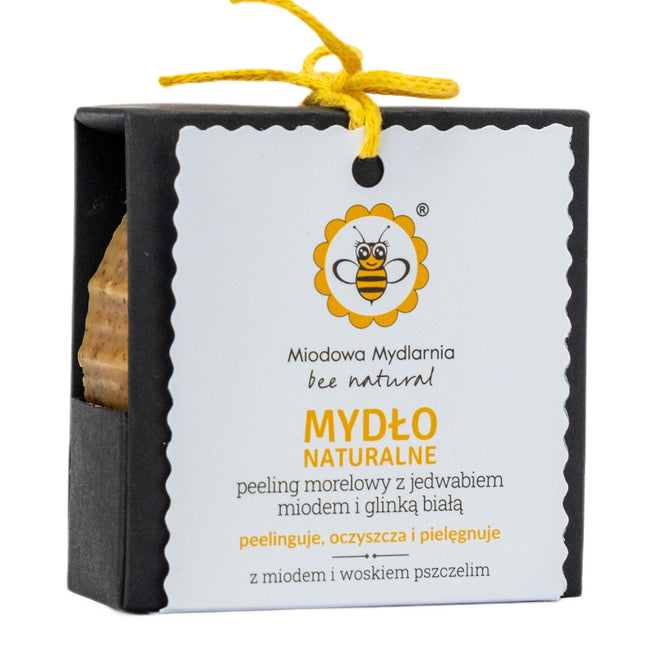 Miodowa Mydlarnia Mydło z woskiem pszczelim Peeling Morelowy 85g