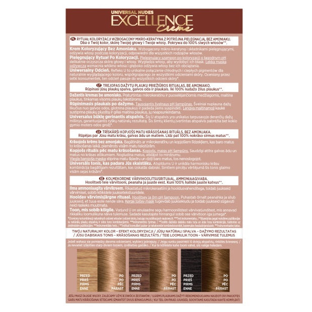 L'Oreal Paris Universal Nudes Excellence Creme pielęgnacyjny krem koloryzujący