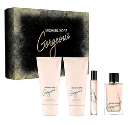 Michael Kors Gorgeous! zestaw woda perfumowana spray 100ml + żel pod prysznic 100ml + balsam do ciała 100ml + woda perfumowana spray 10ml