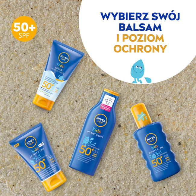 Nivea Sun Kids Protect & Care nawilżający spray ochronny na słońce dla dzieci SPF50 200ml