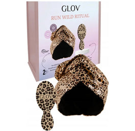 Glov Run Wild Ritual Set turban do włosów + pumeks do stóp Panterka