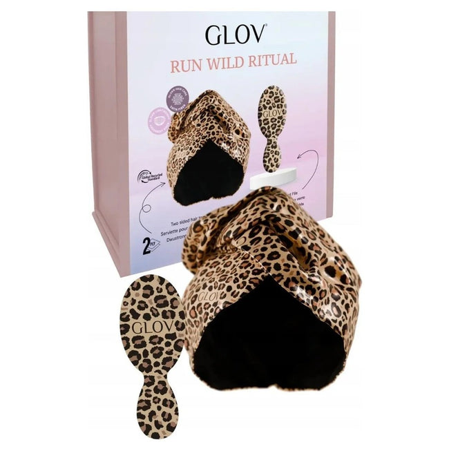 Glov Run Wild Ritual Set turban do włosów + pumeks do stóp Panterka
