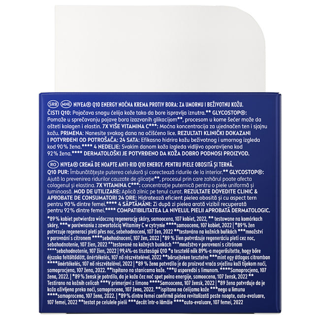 Nivea Q10 Anti-Wrinkle Energy Recharging krem do twarzy na noc 50ml