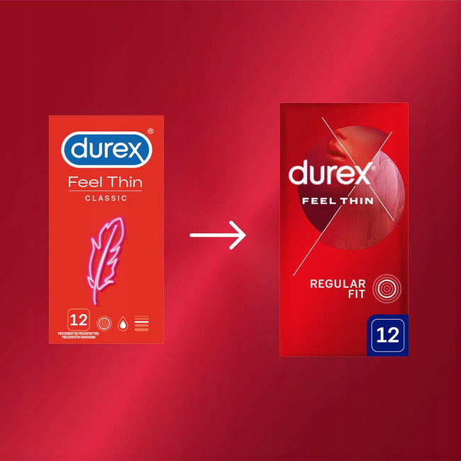 Durex Feel Thin cienkie prezerwatywy lateksowe 12szt