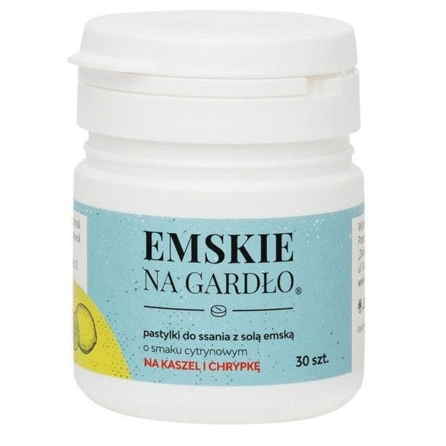 Ziołolek Emskie na gardło o smaku cytrynowym 30 pastylek