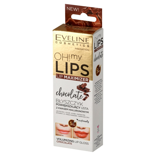 Eveline Cosmetics Oh! My Lips Lip Maximizer błyszczyk powiększający usta z kwasem hialuronowym Chocolate 4.5ml