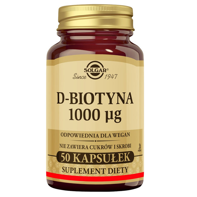 Solgar D-Biotyna 1000µg suplement diety 50 kapsułek