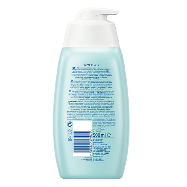 Nivea Kids żel do mycia ciała 3w1 o zapachu jabłkowych karmelków 500ml
