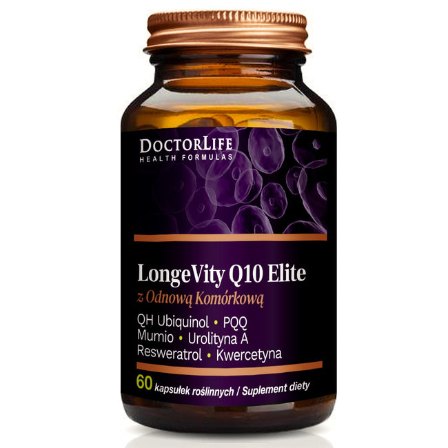 Doctor Life Q10 Elite 500 suplement diety rewitalizujący geny długowieczności 60 kapsułek