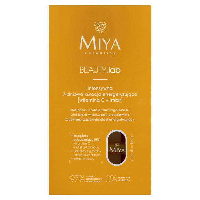 Miya Cosmetics BEAUTY.lab intensywna 7-dniowa kuracja energetyzująca [witamina C + imbir] 7x1.5ml