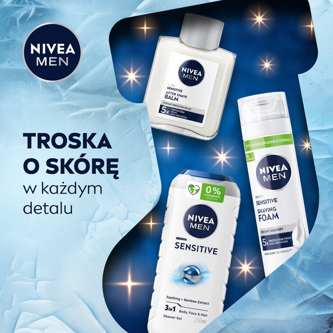 Nivea Men Feel So Calm zestaw żel pod prysznic 3w1 250ml + łagodzący balsam po goleniu 100ml + łagodząca pianka do golenia 200ml