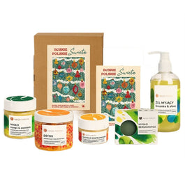 Opcja Natura Boskie Polskie Święta zestaw masło do ciała Mango i Awokado 120g + mazidło opatrunkowe na otarcia i oparzenia 50ml + peeling do ciała Detox 200ml + żel myjący Limonka i Aloes 250ml + mydło Bergamotka 100g