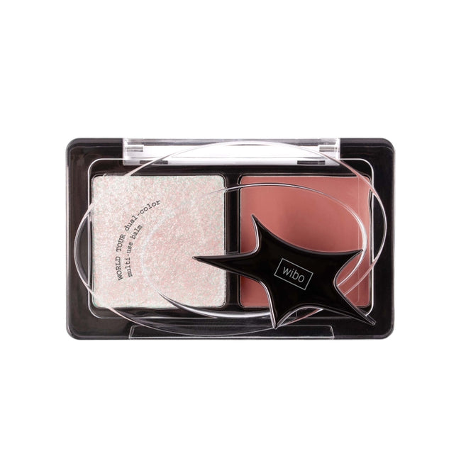 Wibo World Tour Dual-Color Multiuse Balm wielofunkcyjny balsam i rozświetlacz 3.2g