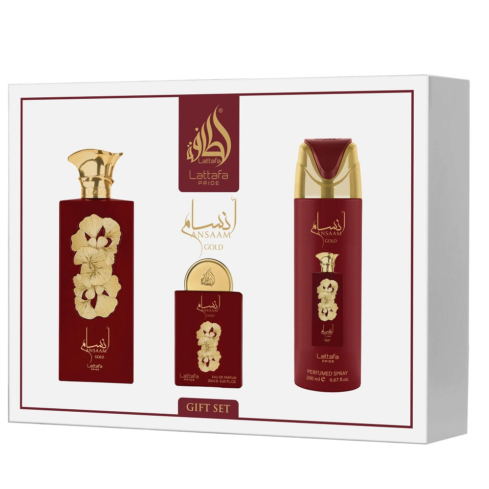 lattafa ansaam gold woda perfumowana 100 ml   zestaw  