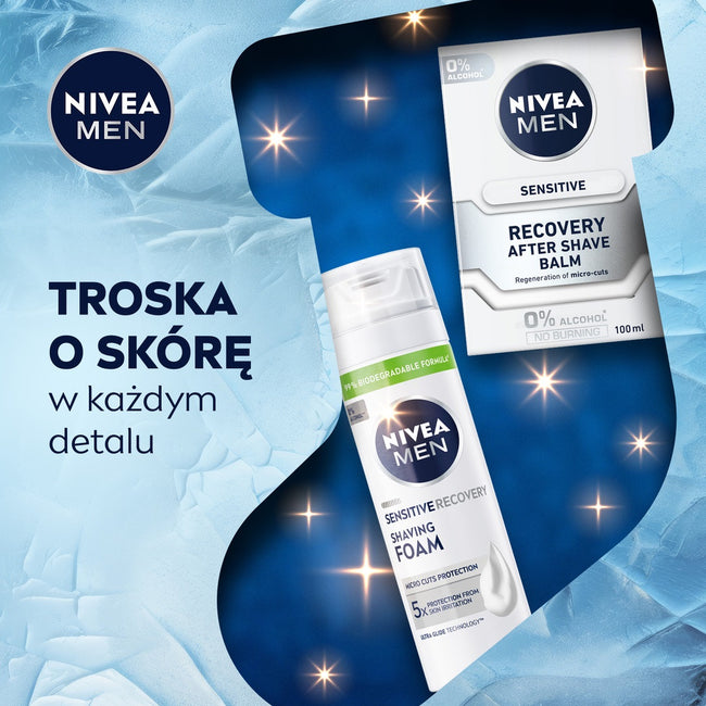 Nivea Men Feel Recovered zestaw pianka do golenia 200ml + balsam po goleniu 100ml
