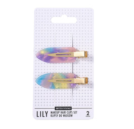 Sister Young Lily klipsy do włosów do makijażu Pink Purple 2szt