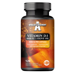 Apollo's Hegemony Vitamin D3 4000 IU + Olive Oil suplement diety 120 kapsułek