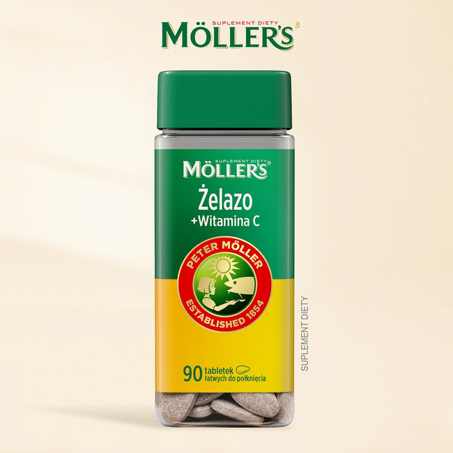 Möller's Żelazo + Witamina C suplement diety 90 tabletek