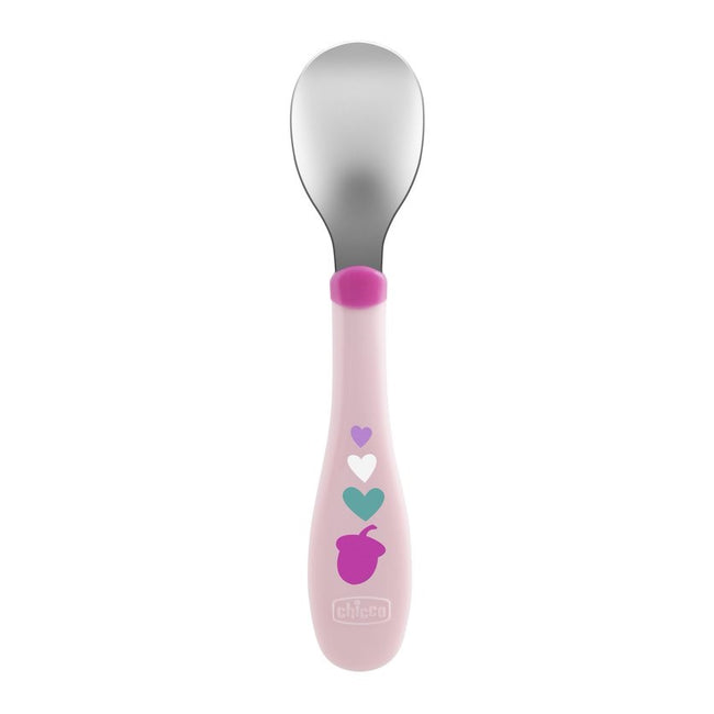 Chicco Metal Cutlery sztućce metalowe 18m+ Różowe