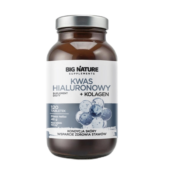 Big Nature Kwas hialuronowy + Kolagen suplement diety 120 tabletek